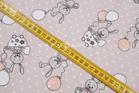 Ткань Бязь 150 см 140 гр рис. 162в1/1 Зайчишки