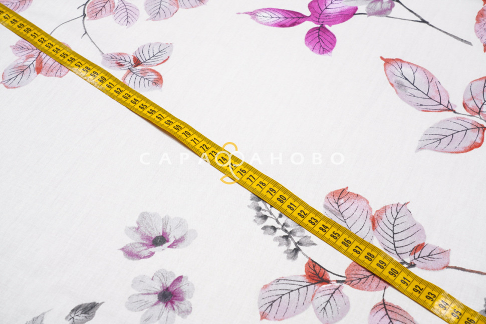Ткань Сатин Твил 220 см набивной 115 гр рис 2203А (основа)