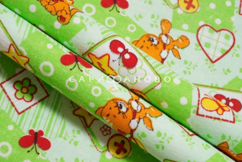 Ткань Фланель 90 см рис. 5278-3 "Игривый котенок"