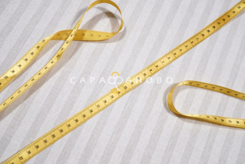 Страйп Поплин 220 см (1х1) рис 12423 белый