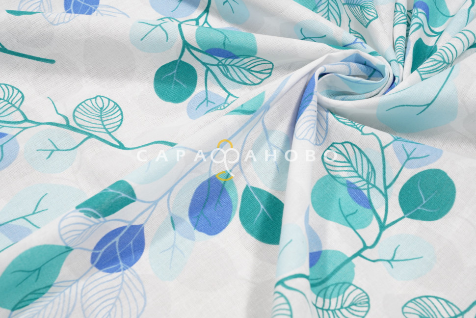 Ткань Бязь 150 см 120 гр рис Эвкалипт вид 9/8