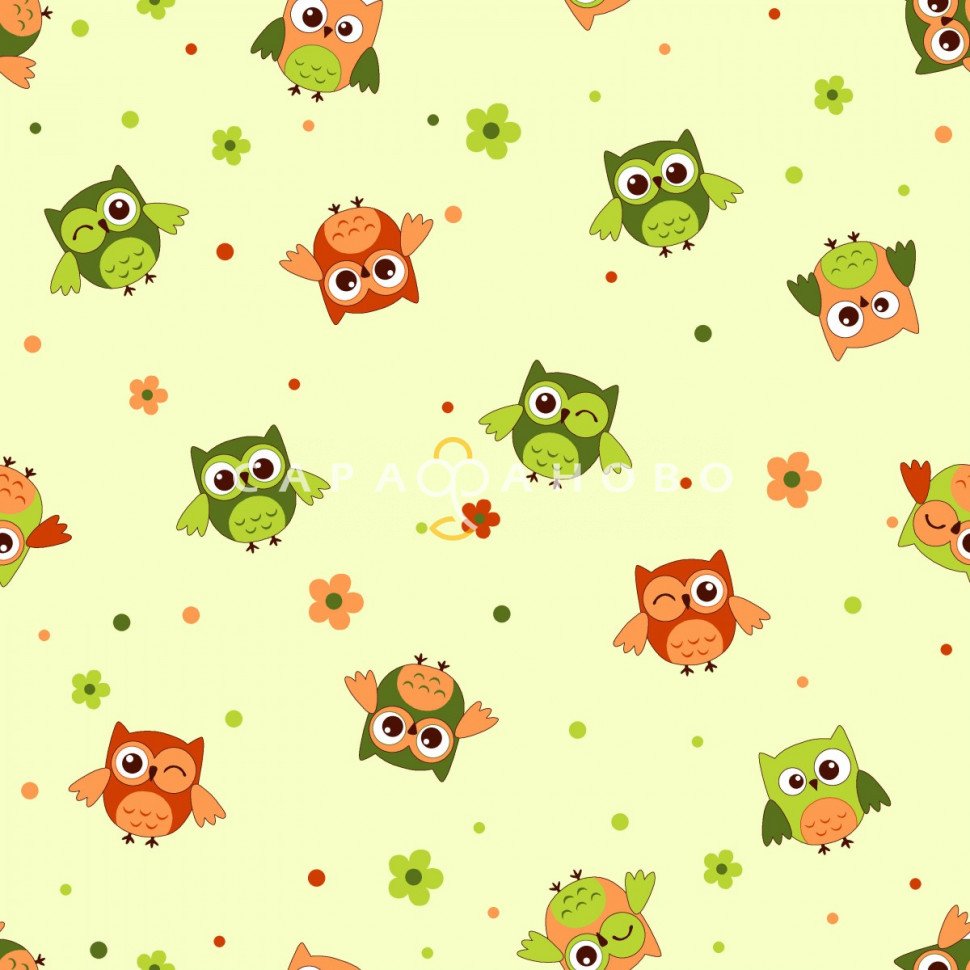 Ткань Фланель детская Совушки 5225 вид 2