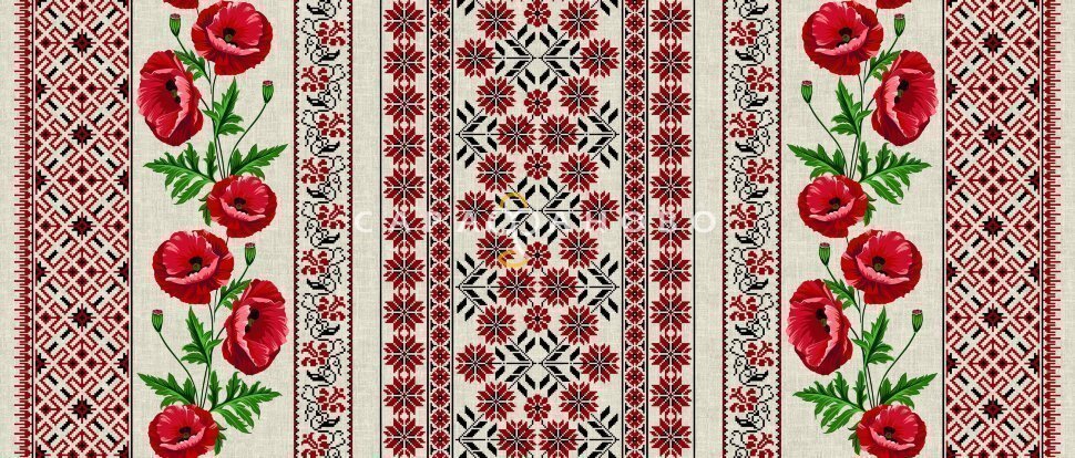 Ткань Рогожка 150 см рис 35001 вид 1
