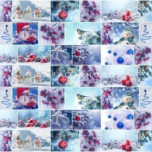 Ткань Рогожка 150 см рис. 11152-1 Румянец