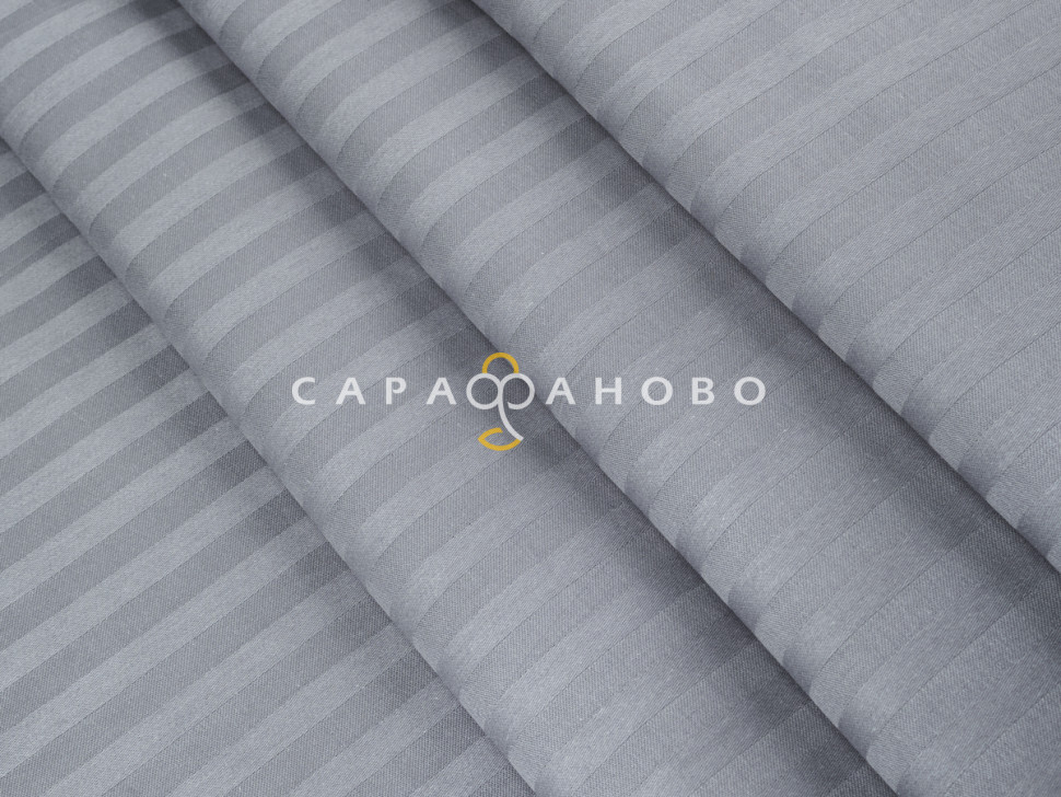 Ткань Страйп-сатин 240 см 1-1 Серебро 40*40