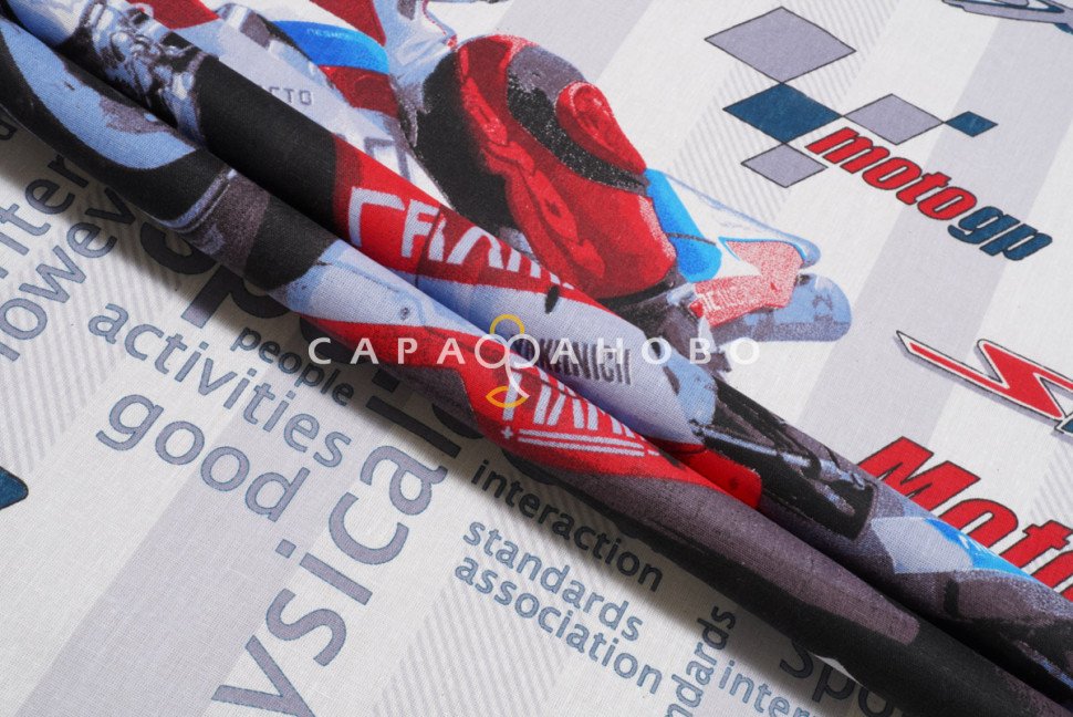 Ткань бязь 150 см Гонки рис 11255 вид 1