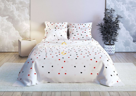 Ткань Бязь Люкс 220 см 125 гр рис. Love is вид 1 (основа)