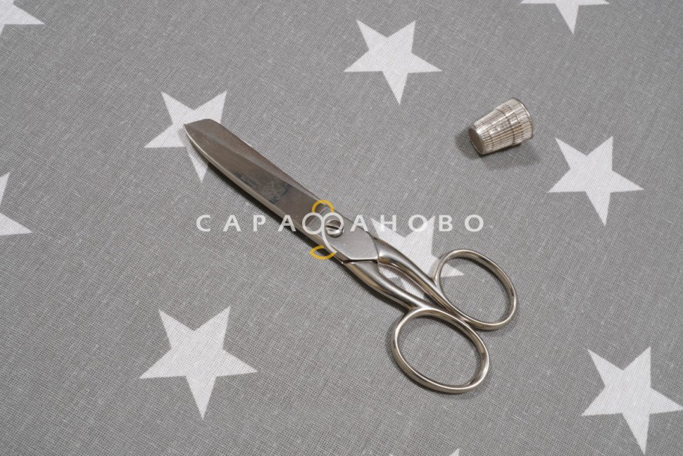 Ткань Бязь 150 см. Звезды крупные серый рис. 8129/39